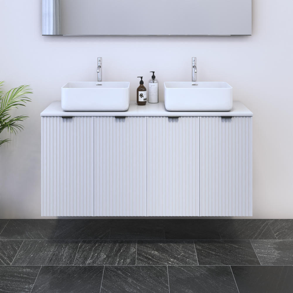 Nicole 4D 120 Double Sink Floating Bathroom Vanity