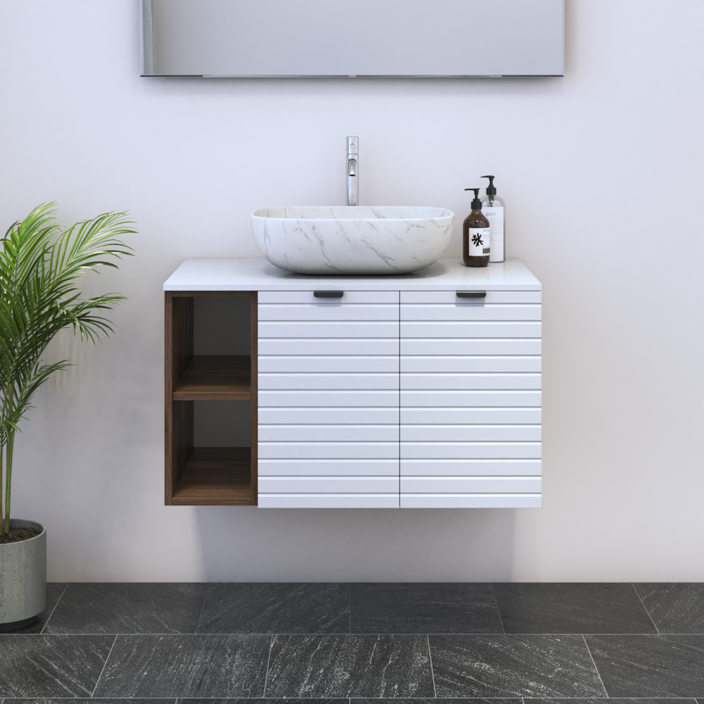 Capri 2D 60 Floating Bathroom Vanity with Shelf