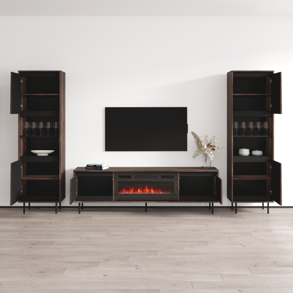 Swing 180BLEF-BK-BK Entertainment Center